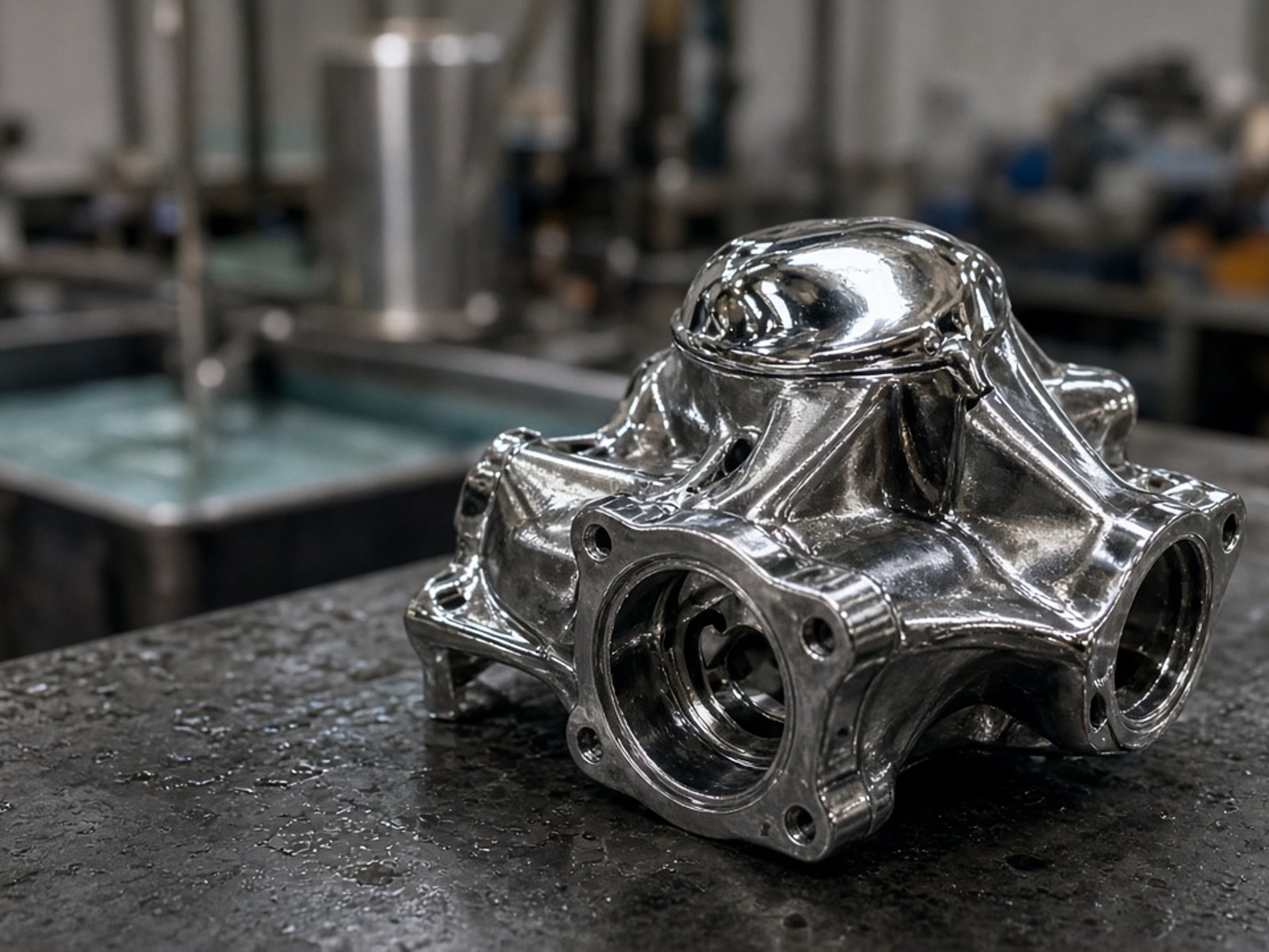 Polymer 3D printed part prepared for a metallic electroplated finish