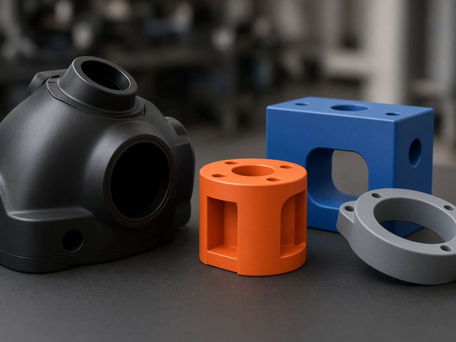 Painted 3D printed industrial components