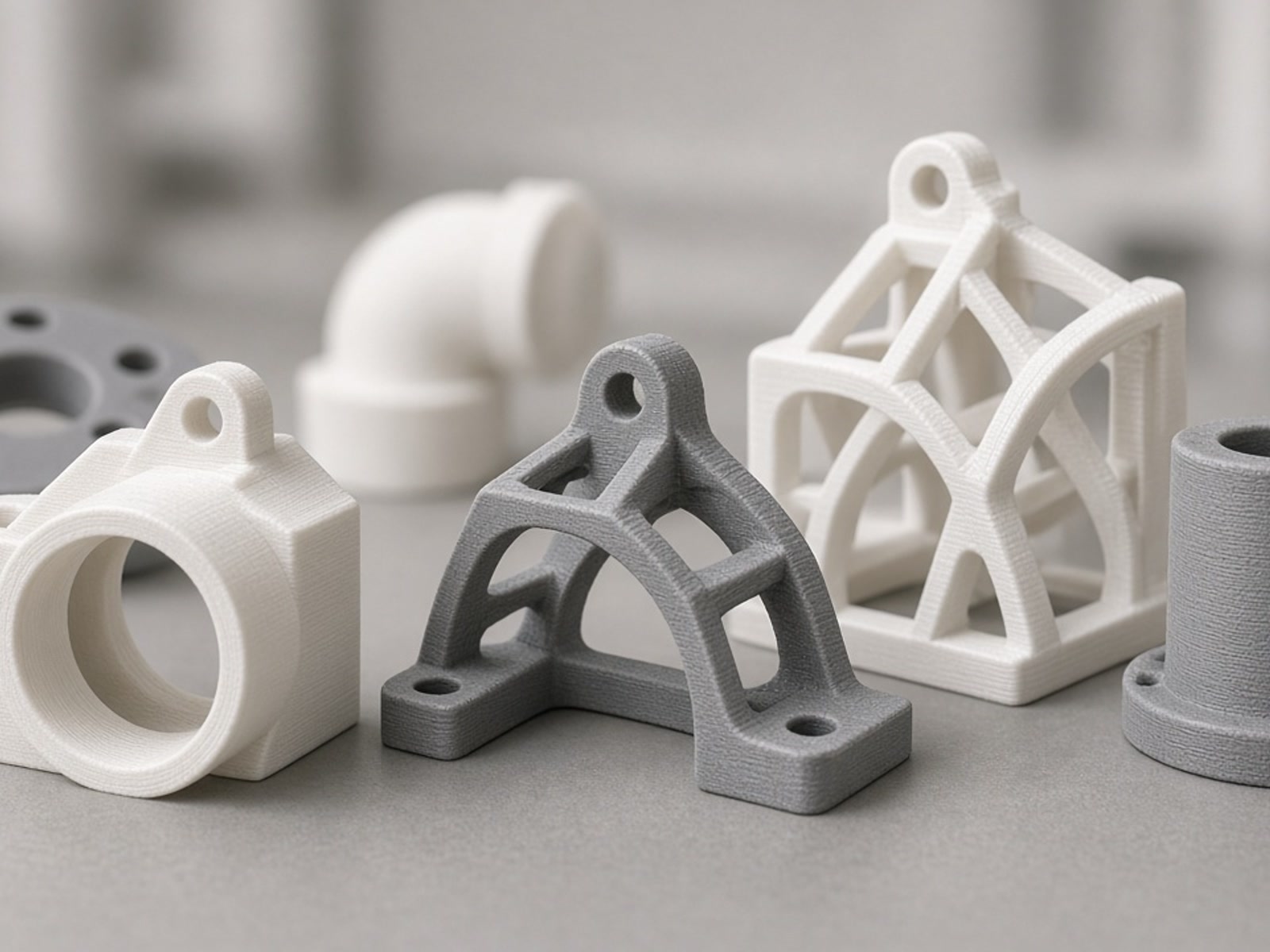 Nylon 3D printed functional components produced by SLS and MJF